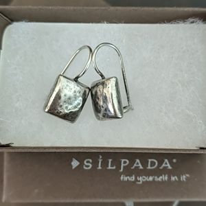 Silpada Hammered Square Design Earrings W1970